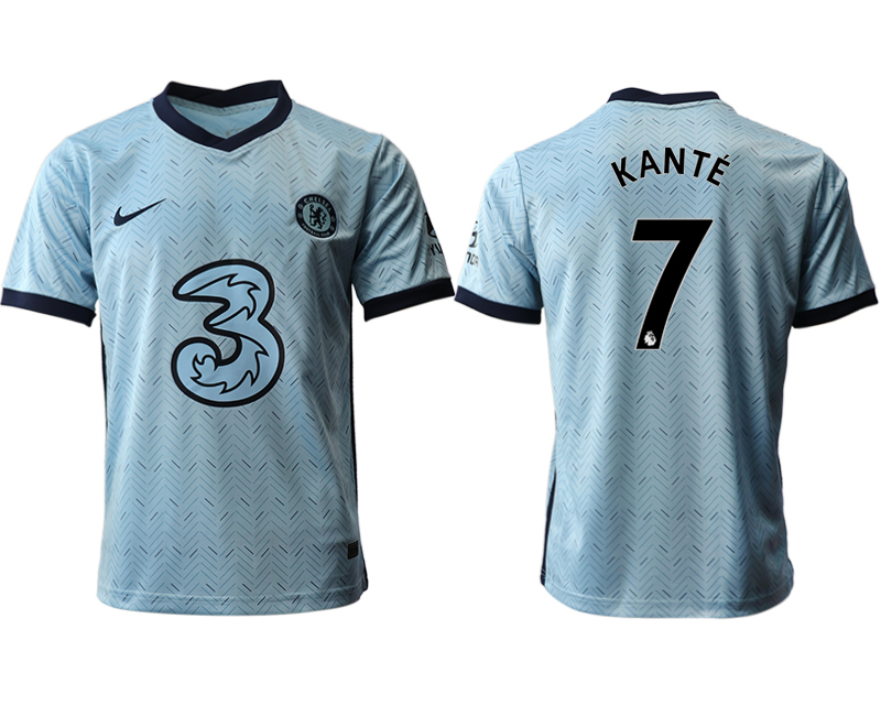 Men 2020-2021 club Chelsea away aaa version #7 Light blue Soccer Jerseys->chelsea jersey->Soccer Club Jersey